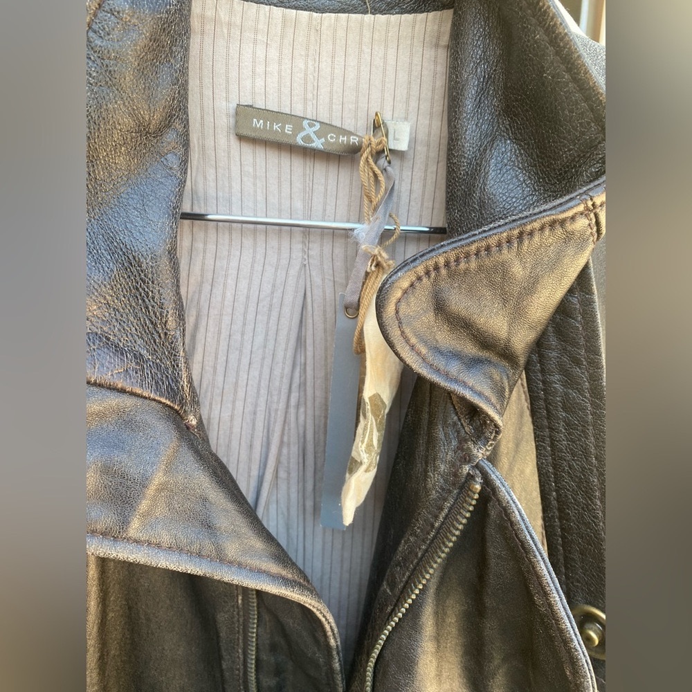 Mike & Chris Black Leather Men's Jacket - Picture 4 of 12